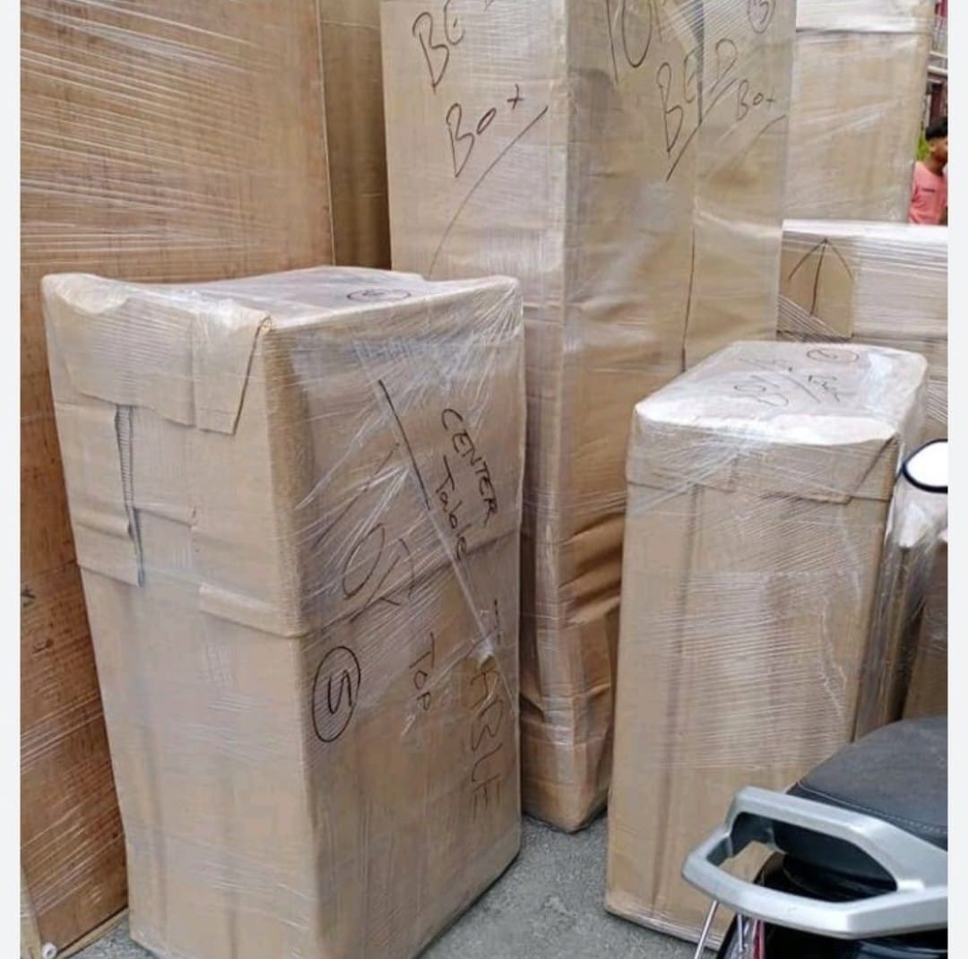 Packed boxes ready to move